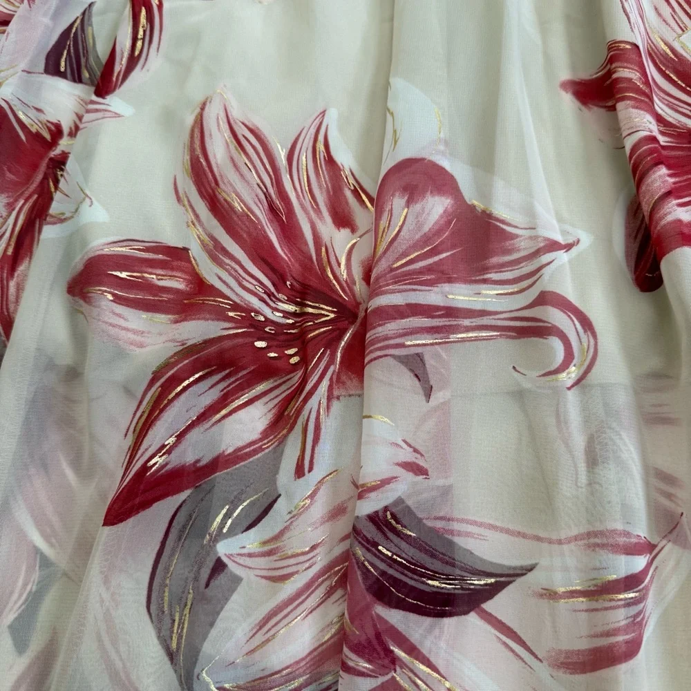 NWT Alexa B Floral Print Rhinestones Beautiful Maxi Dress Women’s Size 14W - Picture 14 of 14